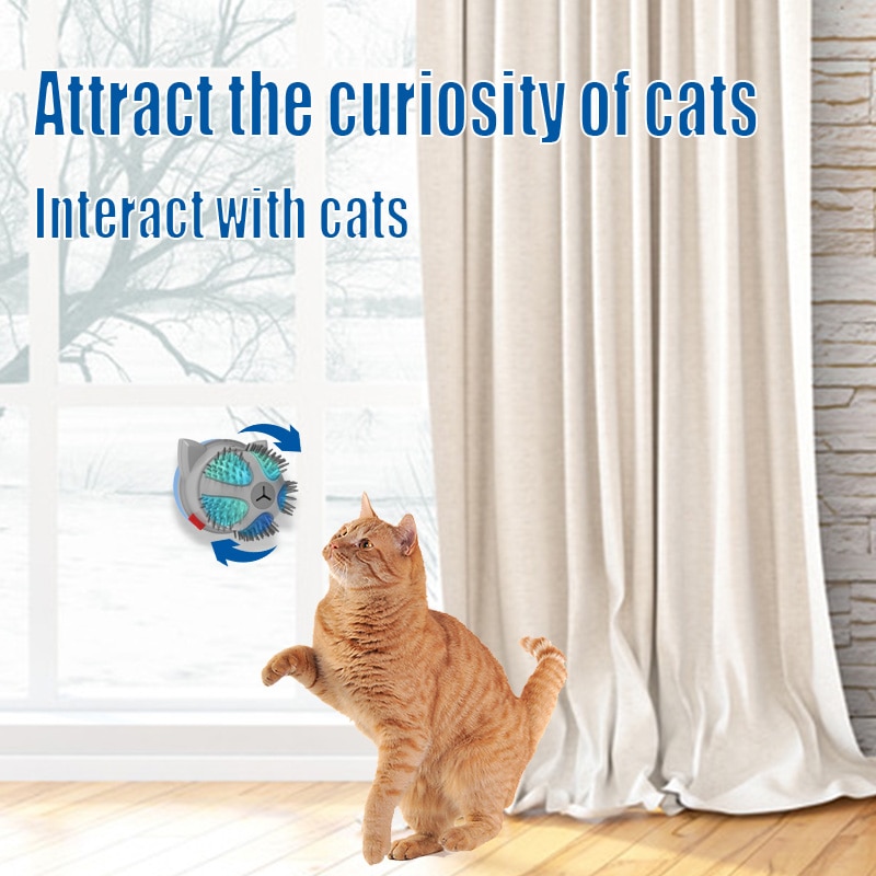 MySudui  Automatic Cat Toys Rotary Massage Comb Smart Cat Electronic Toys Can Glow Wall Suction Mode Pet Games Catnip Teases Cat