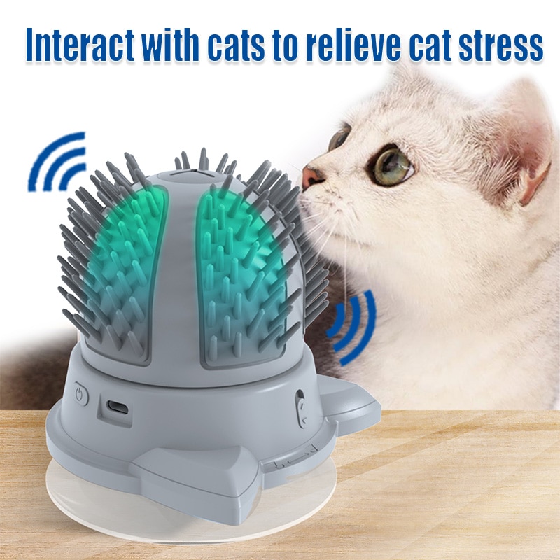 MySudui  Automatic Cat Toys Rotary Massage Comb Smart Cat Electronic Toys Can Glow Wall Suction Mode Pet Games Catnip Teases Cat