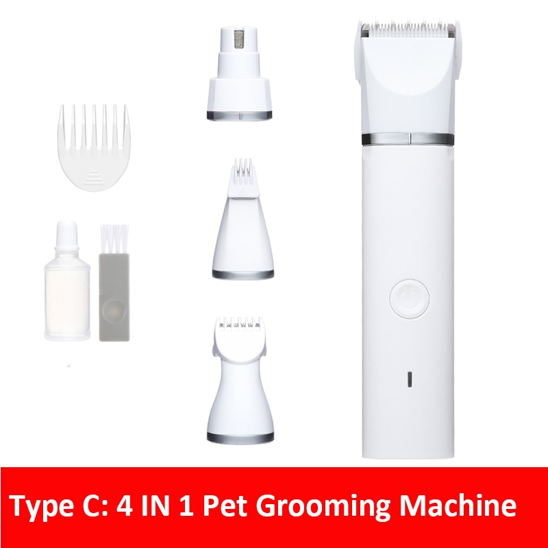 Dog Cat Hair Trimmer Paw Nail Grinder Pets Clippers Foot Nail Cutter Low Noise Dog Pet Grooming Machine USB Pet Supplies