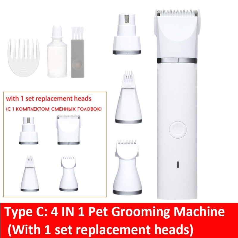 Dog Cat Hair Trimmer Paw Nail Grinder Pets Clippers Foot Nail Cutter Low Noise Dog Pet Grooming Machine USB Pet Supplies