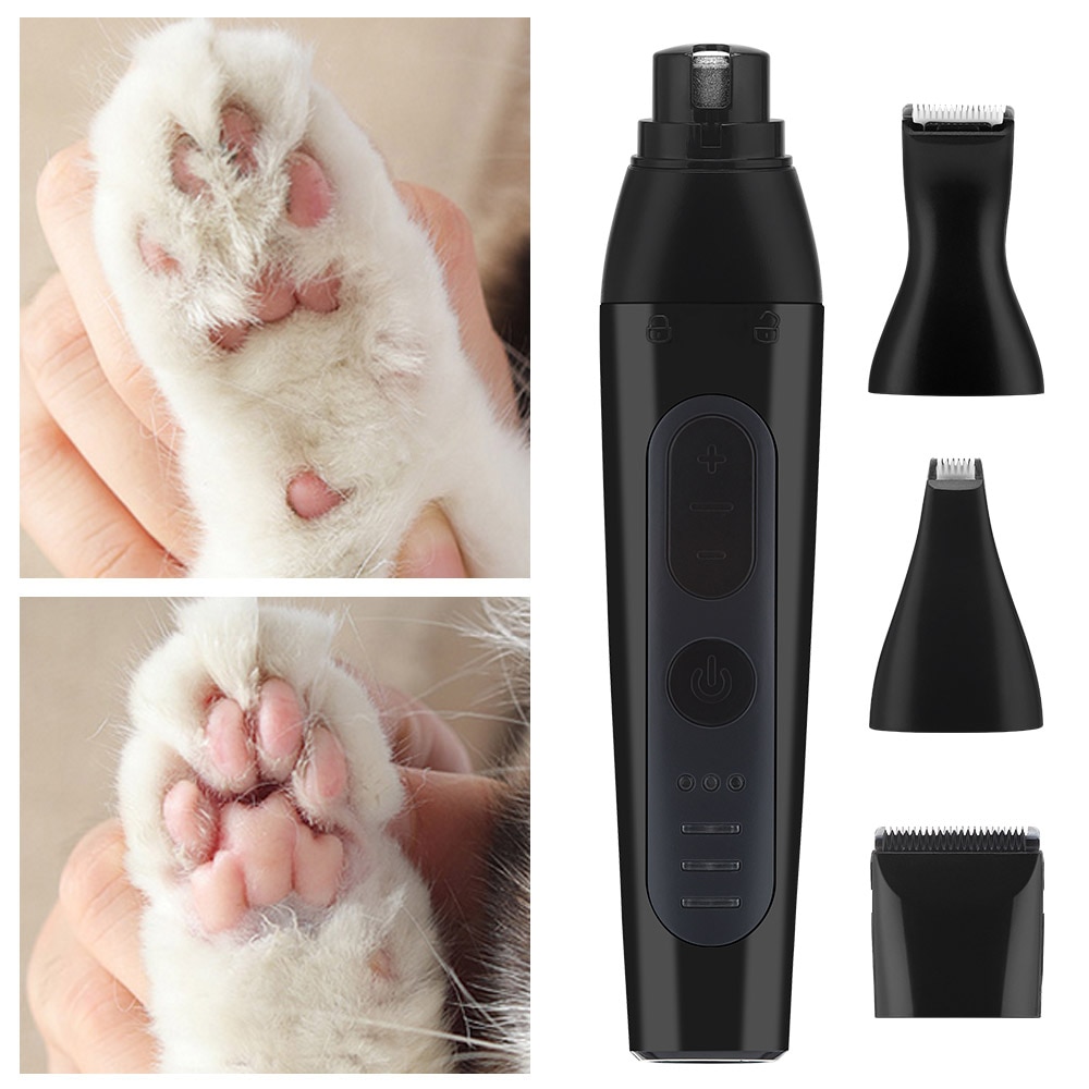 Dog Cat Hair Trimmer Paw Nail Grinder Pets Clippers Foot Nail Cutter Low Noise Dog Pet Grooming Machine USB Pet Supplies