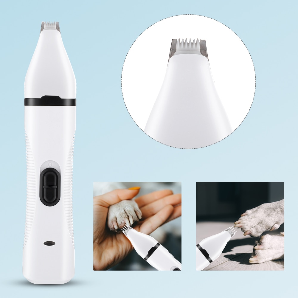 Dog Cat Hair Trimmer Paw Nail Grinder Pets Clippers Foot Nail Cutter Low Noise Dog Pet Grooming Machine USB Pet Supplies