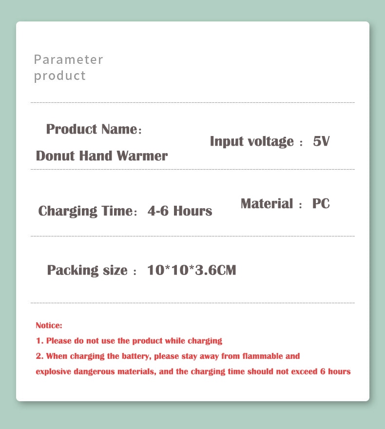 Donuts Hand Warmer Warm Supplies USB Charging Explosion-proof Portable and Warming Baby Cute Gifts Three-speed adjustment