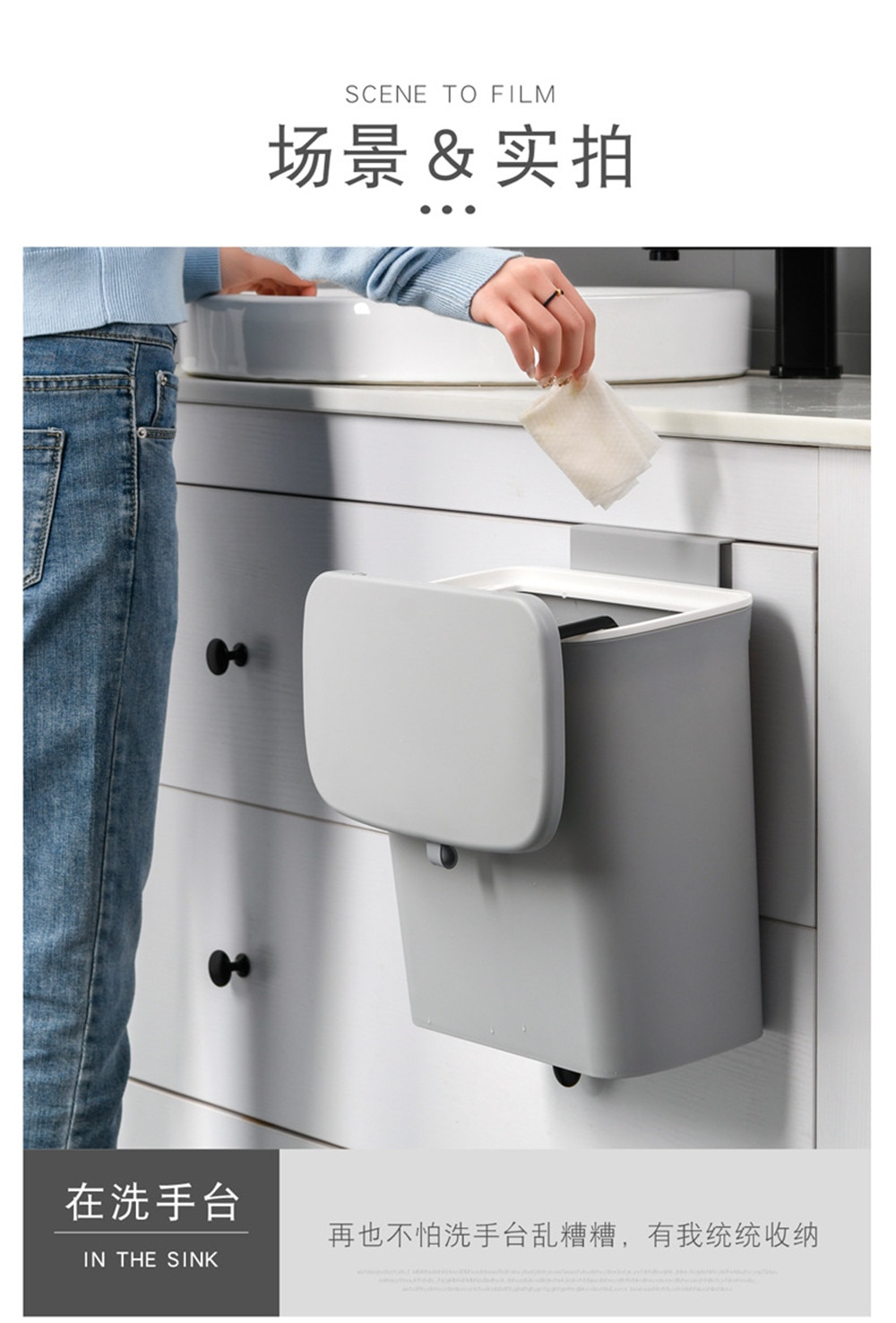 Kitchen Trash Can Kitchen Waste Bin Kitchen Garbage Cans Recycle Rubbish Bin for Kitchen Dustbin Garbage Bin Trash Bin Trashcan