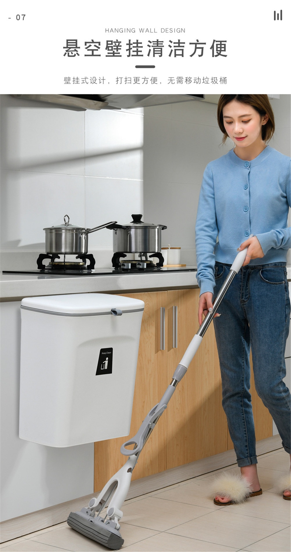 Kitchen Trash Can Kitchen Waste Bin Kitchen Garbage Cans Recycle Rubbish Bin for Kitchen Dustbin Garbage Bin Trash Bin Trashcan