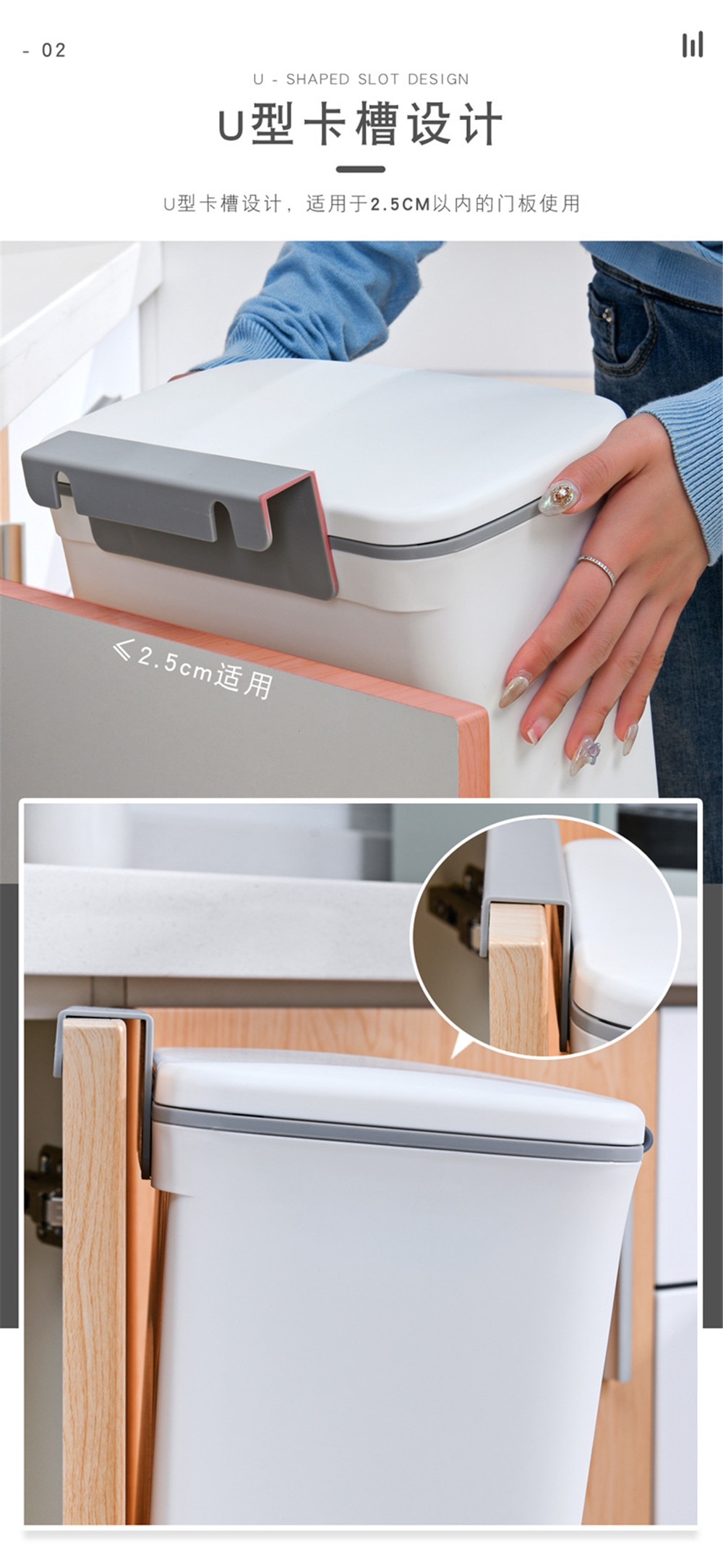 Kitchen Trash Can Kitchen Waste Bin Kitchen Garbage Cans Recycle Rubbish Bin for Kitchen Dustbin Garbage Bin Trash Bin Trashcan