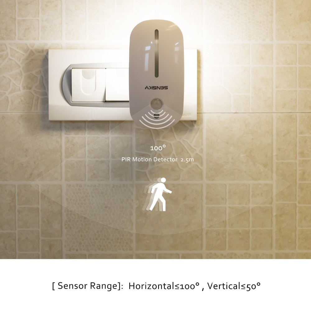 SENSKY LED Night Light Motion Sensor Wireless Plug In US 110V EU UK 220V Night lamp For Hallway Pathway