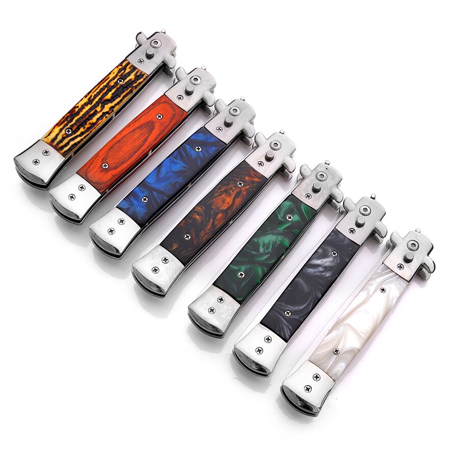 1pcs Automatic Stainless Steel Combs Foldable Knife Brushes Hair Trimmer Comb Brush Accessories butterfly Mens Pocket Knife Comb