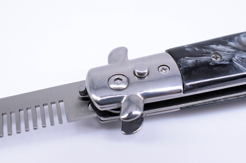 1pcs Automatic Stainless Steel Combs Foldable Knife Brushes Hair Trimmer Comb Brush Accessories butterfly Mens Pocket Knife Comb