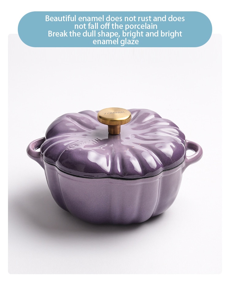 Pumpkin Enamel Stew Sets of Pot and Pans Iron Casserole Pots for Kitchen Glass Pan for Cooking Kitchenware Set Non Stick Food