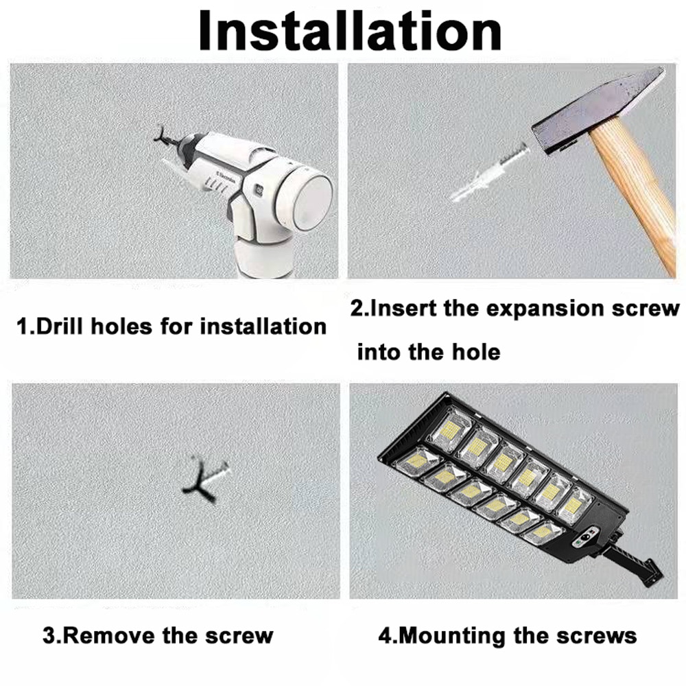 20000mAh Solar Led Light Outdoor 999LED Solar Lamp Waterproof Garden Light Remote Control Solar Street Lamp 1000W 20000W Battery