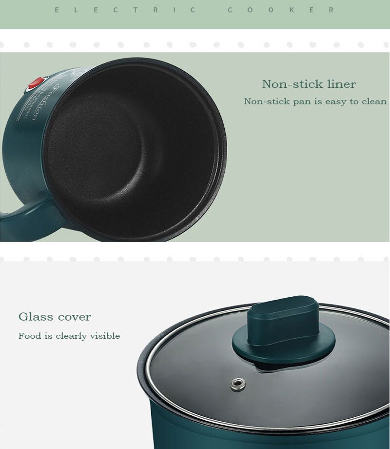 Mini Electric Rice Cooker 1.8L Non-stick Cooking Machine Single/Double Layer Hot Pot Multifunction Electric Rice Cooker for Home