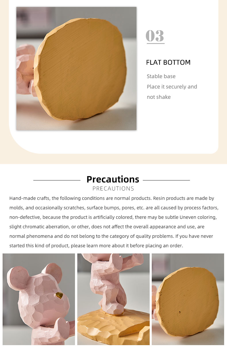 Violent Bear Phone Holder kawaii desk accessories aesthetic kawaii room decor gadgets desktop sculpture gaming