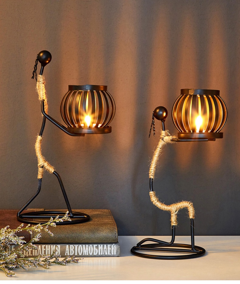 Art Decorative Metal Table Center Candle Holders for Candles Centerpieces Garden Candlestick Home Wedding Centerpiece Decoration