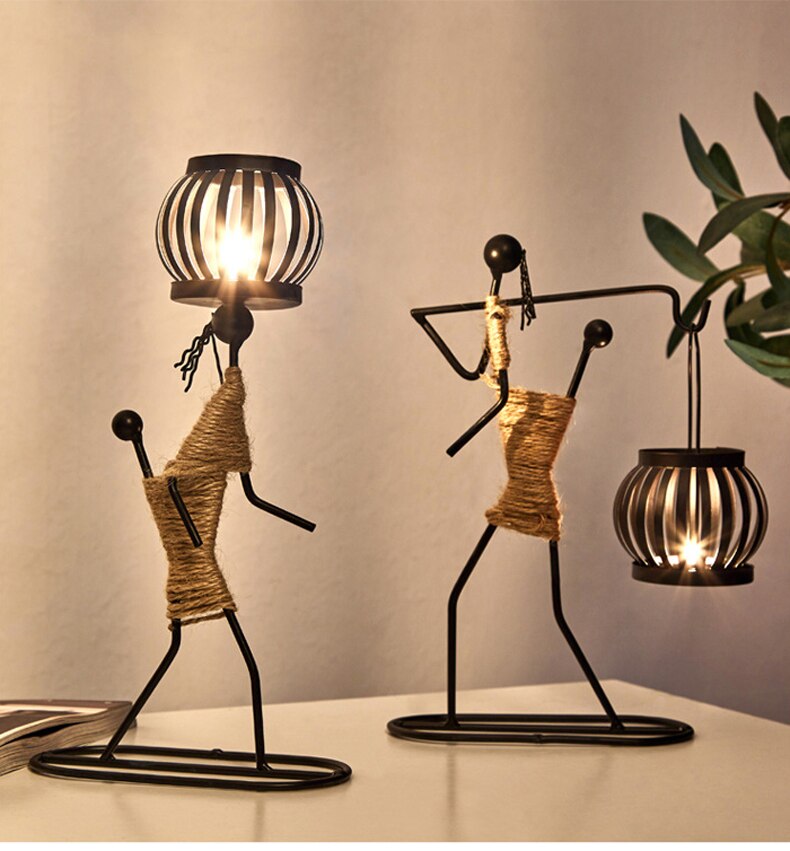 Art Decorative Metal Table Center Candle Holders for Candles Centerpieces Garden Candlestick Home Wedding Centerpiece Decoration