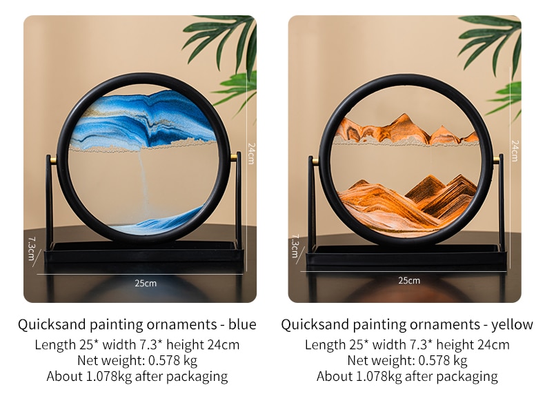Moving Sand Art Creative 3D Deep Sea Sandscape Quicksand Hourglass Home Decoration Accessories Office Decoration Home Decor Gift
