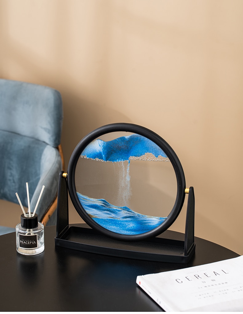 Moving Sand Art Creative 3D Deep Sea Sandscape Quicksand Hourglass Home Decoration Accessories Office Decoration Home Decor Gift