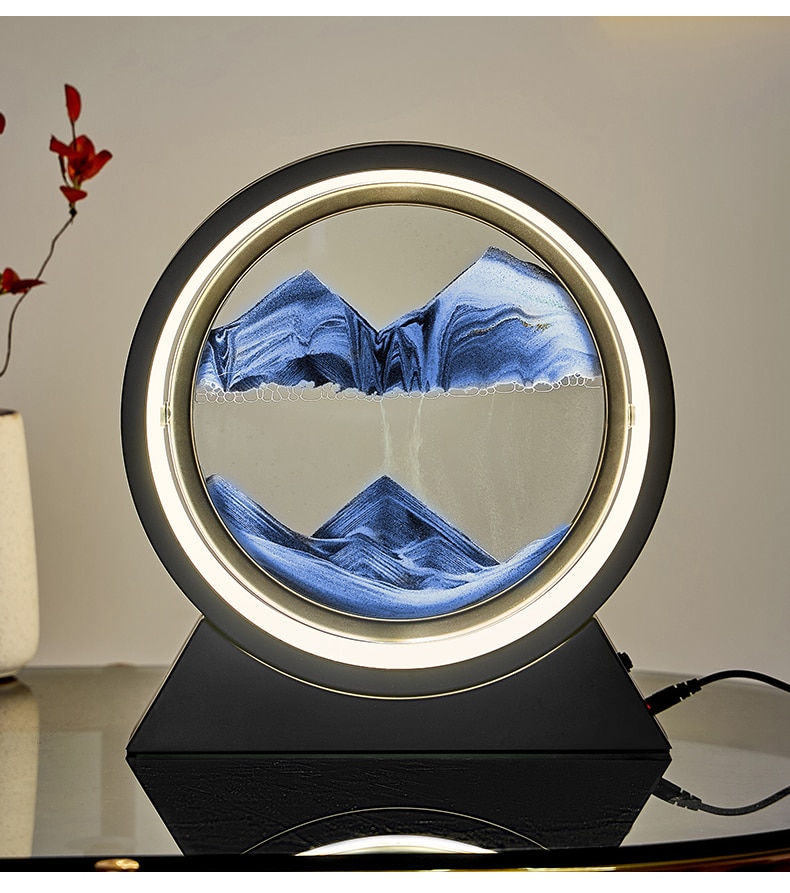 Moving Sand Art Creative 3D Deep Sea Sandscape Quicksand Hourglass Home Decoration Accessories Office Decoration Home Decor Gift