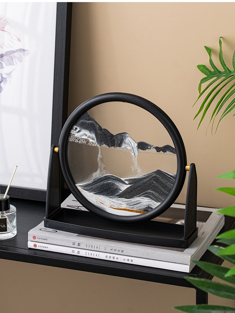 Moving Sand Art Creative 3D Deep Sea Sandscape Quicksand Hourglass Home Decoration Accessories Office Decoration Home Decor Gift