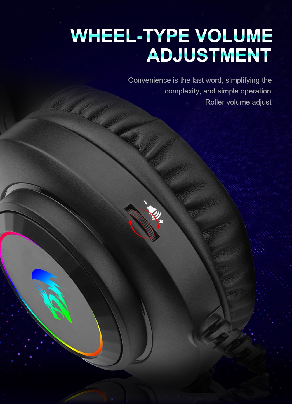Redragon HYLAS H260 RGB gaming Headphone,3.5mm Surround sound Computer headset Earphones Microphone for PS4 Switch Xbox-one
