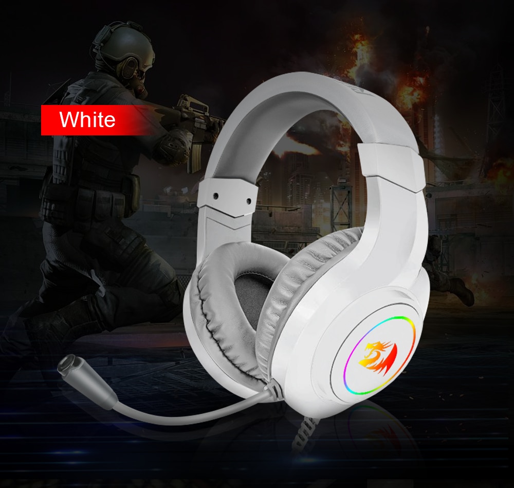 Redragon HYLAS H260 RGB gaming Headphone,3.5mm Surround sound Computer headset Earphones Microphone for PS4 Switch Xbox-one