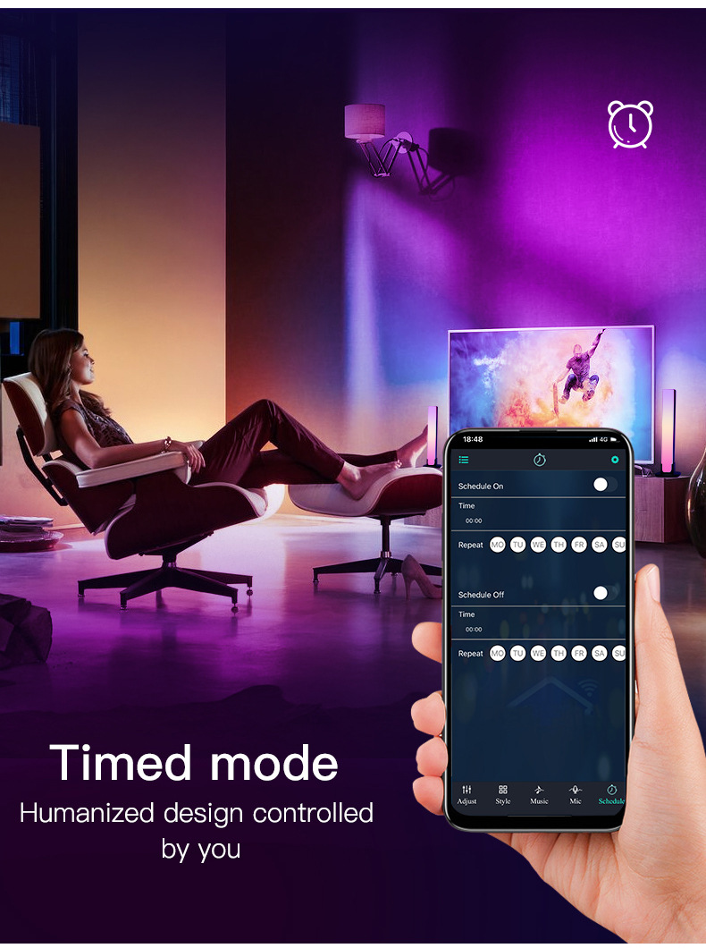 Smart RGB Desktop Atmosphere Night Light Music Rhythm LED Pickup Lights bluetooth App Control Home Living Room Decor Table Lamp