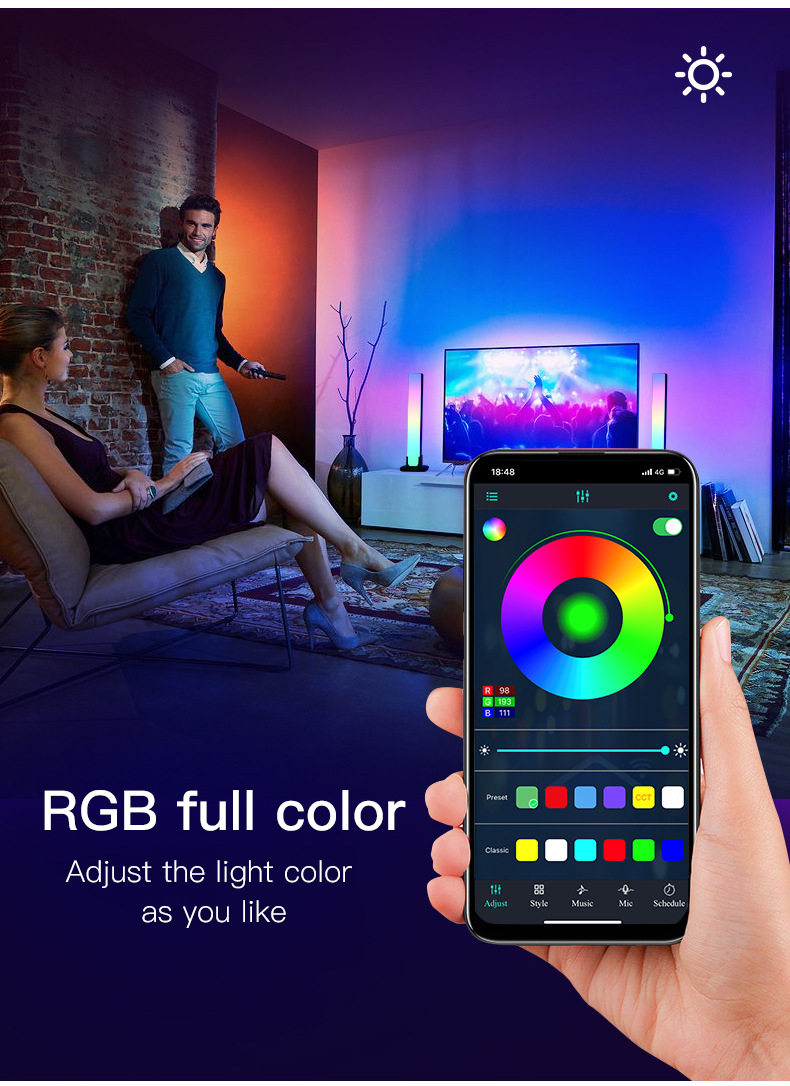 Smart RGB Desktop Atmosphere Night Light Music Rhythm LED Pickup Lights bluetooth App Control Home Living Room Decor Table Lamp