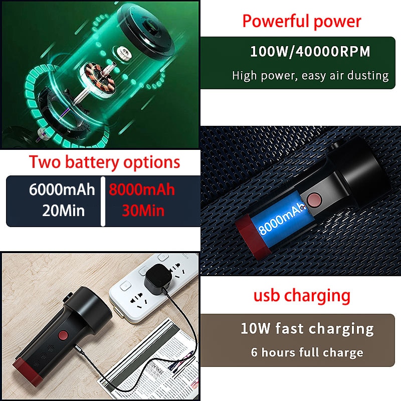 Electric Air Duster Cleaning Dust Compressed Air Blower Cleaner Laptop keyboard Computer Crumbs Scraps device Tool seed cleaner