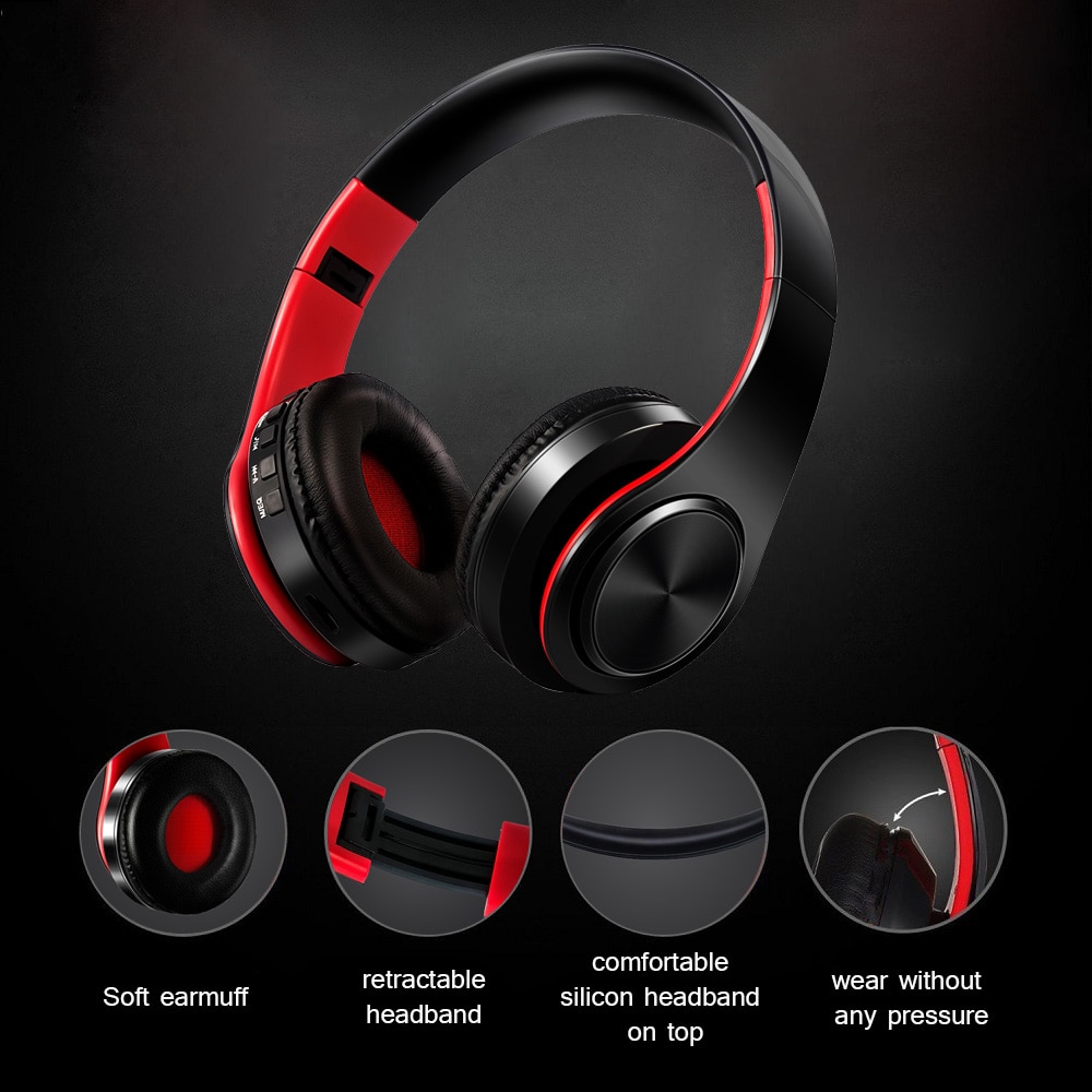 CATASSU Earphone Bluetooth Headphones Over Ear Stereo Wireless Headset Soft Leather Earmuffs Built-in Mic for PC/Cell Phones/TV