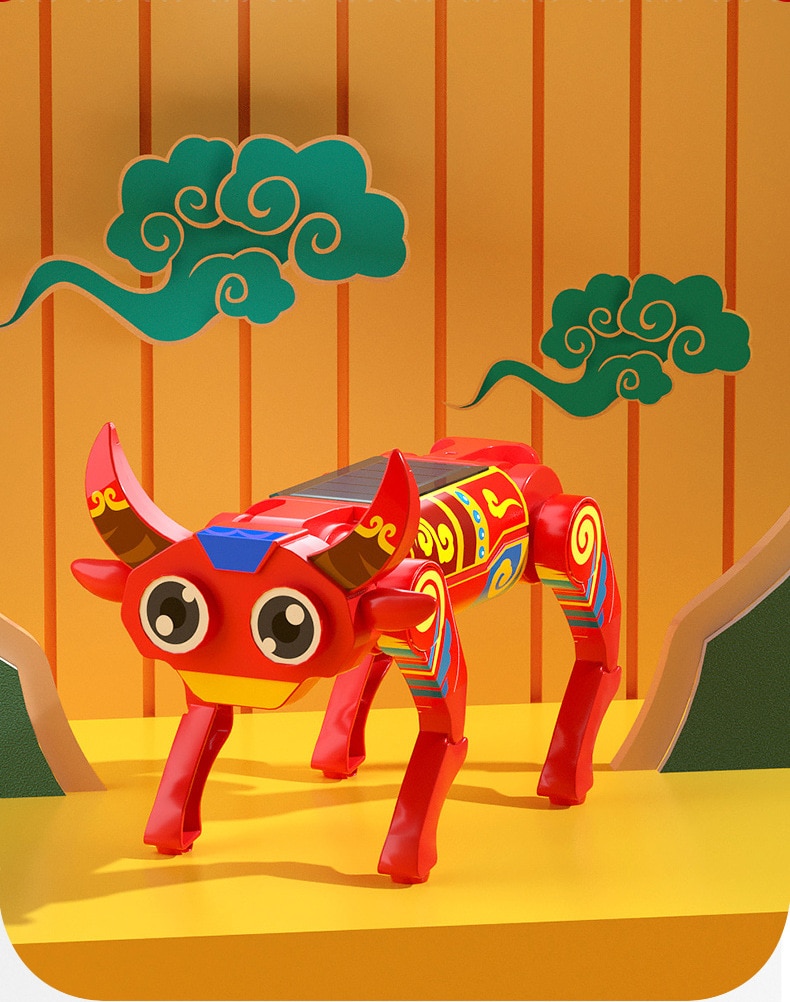Xiaomi Youpin Solar Electric Mechanical Dog Cow Children Educational Assembly Tech Puzzle Toy Bionic Smart Robot Dog Toys