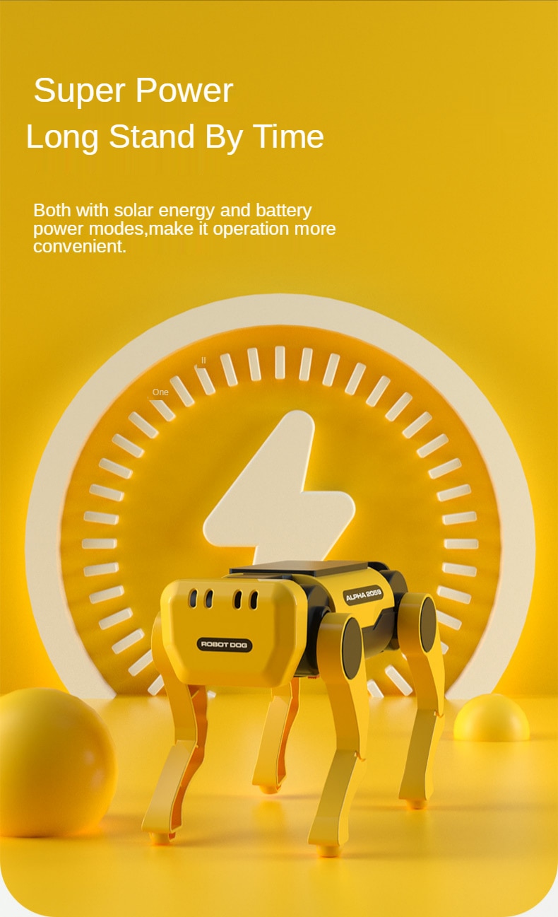 Xiaomi Youpin Solar Electric Mechanical Dog Cow Children Educational Assembly Tech Puzzle Toy Bionic Smart Robot Dog Toys
