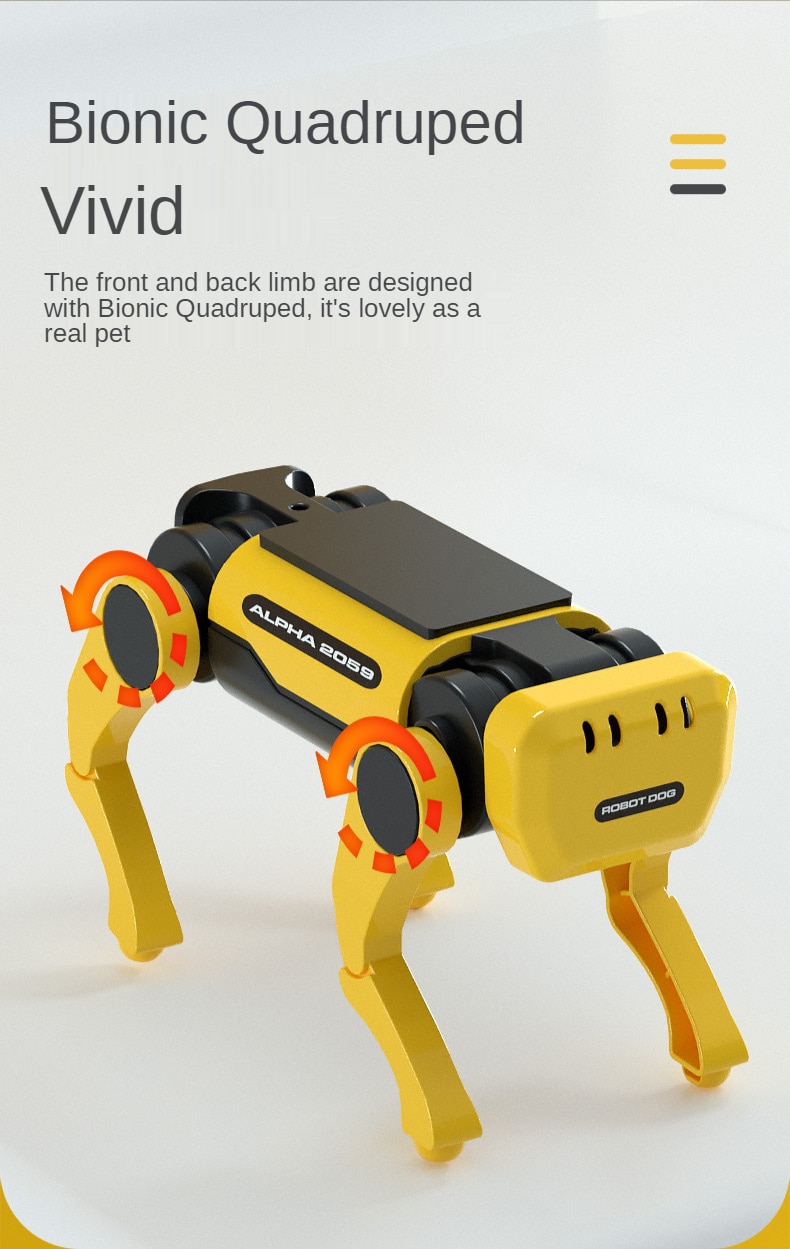 Xiaomi Youpin Solar Electric Mechanical Dog Cow Children Educational Assembly Tech Puzzle Toy Bionic Smart Robot Dog Toys