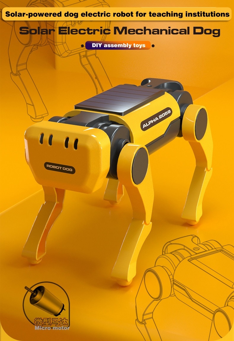 Xiaomi Youpin Solar Electric Mechanical Dog Cow Children Educational Assembly Tech Puzzle Toy Bionic Smart Robot Dog Toys