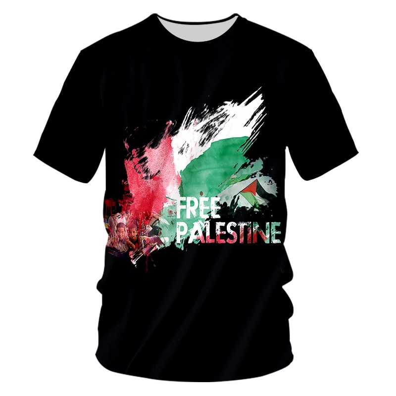 OGKB 3D Printed Free Palestine T shirt Men Summer Custom Short Sleeve Shirt Save Palestine Keep Peace Customized Shirt Oversize