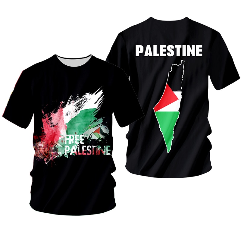 OGKB 3D Printed Free Palestine T shirt Men Summer Custom Short Sleeve Shirt Save Palestine Keep Peace Customized Shirt Oversize