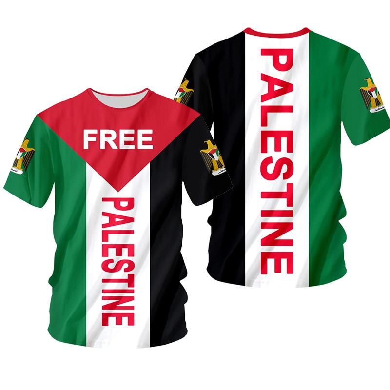 OGKB 3D Printed Free Palestine T shirt Men Summer Custom Short Sleeve Shirt Save Palestine Keep Peace Customized Shirt Oversize
