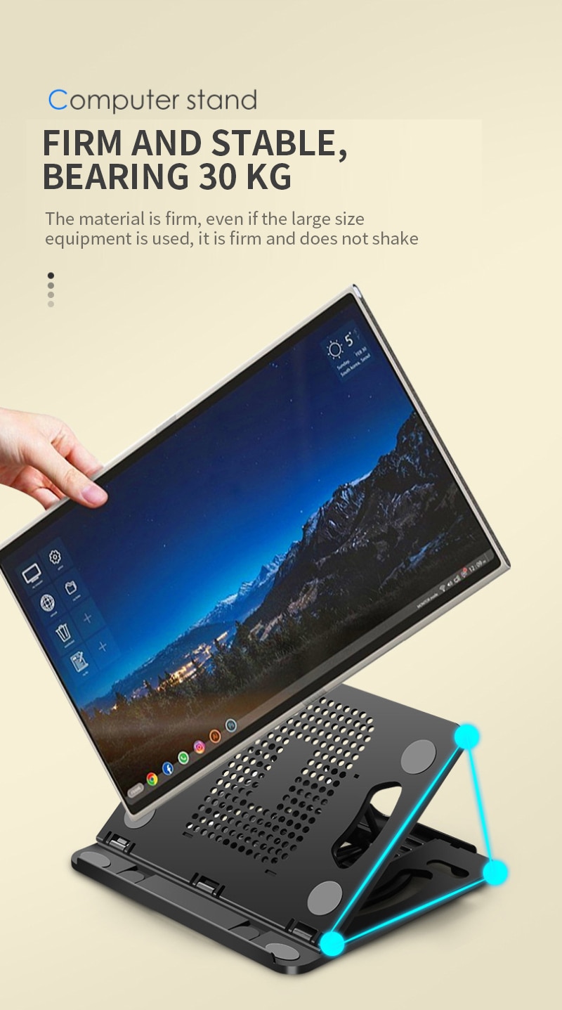 RYRA Adjustable Laptop Stand Holder 8-Gear P1-PRO Protable Aluminum Alloy Desktop Foldable Holder Notebook Rise Bracket