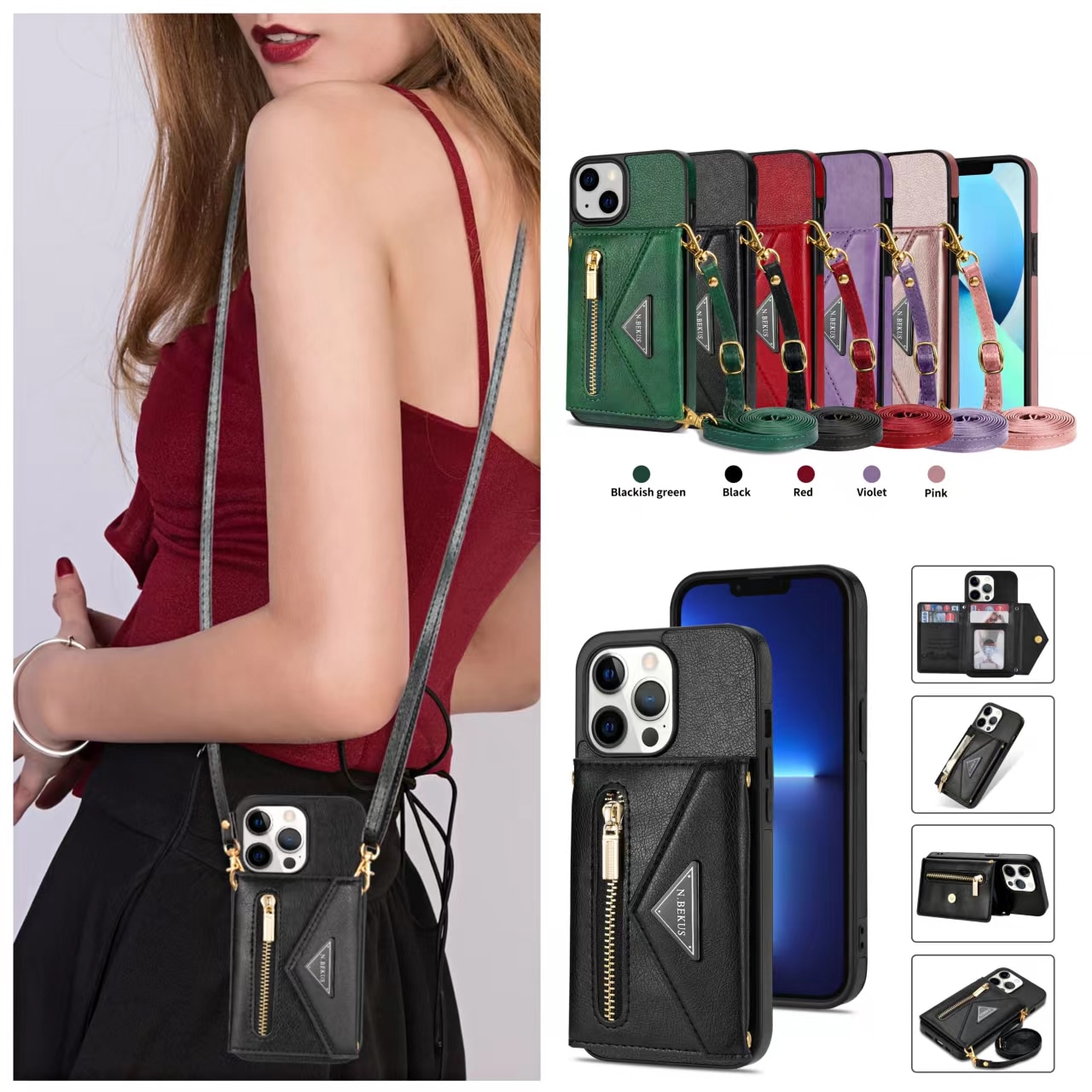 Crossbody Necklace strap Lanyard Cord Leather phone case For SAMSUNG A12 5G A51 A53 NOTE20 S20 S21 A72 S22 S22P S21FE back cover