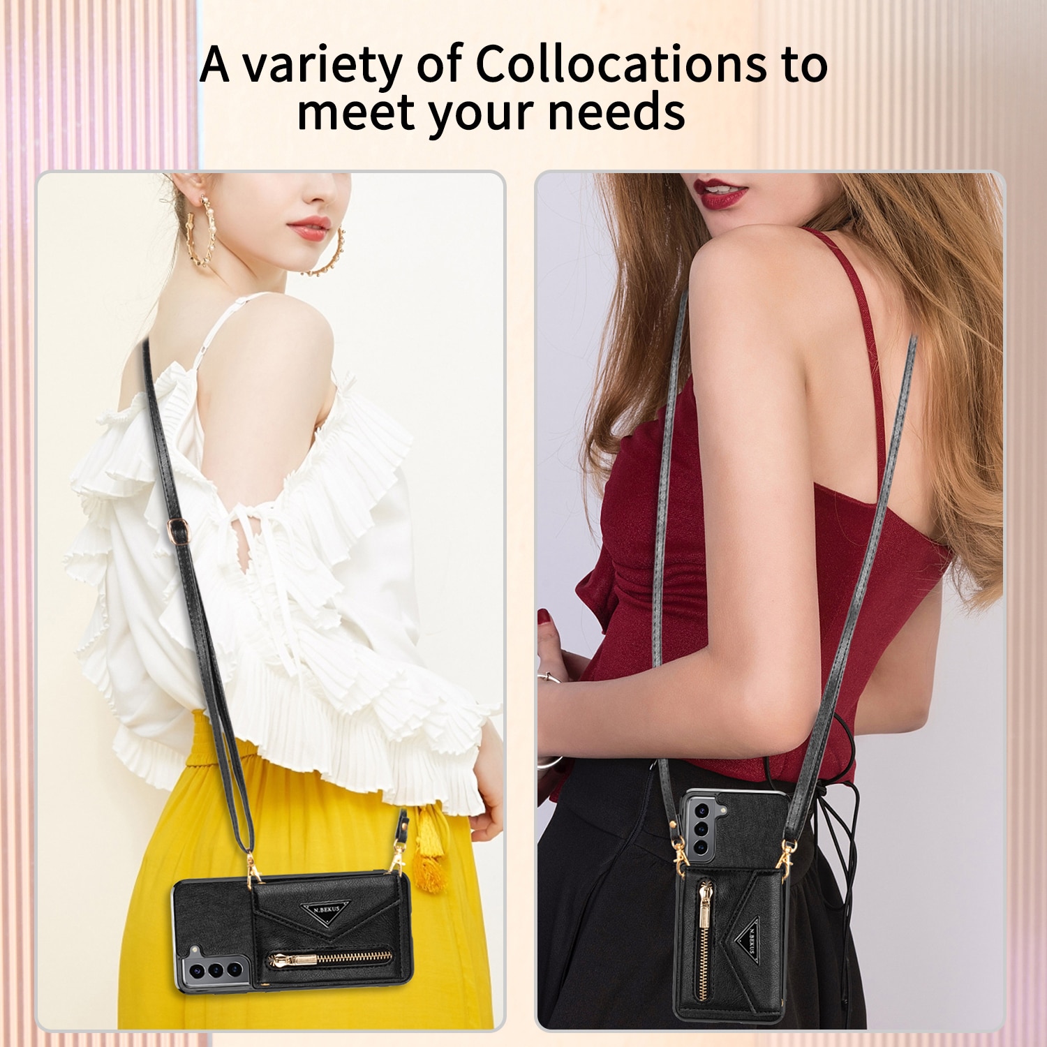 Crossbody Necklace strap Lanyard Cord Leather phone case For SAMSUNG A12 5G A51 A53 NOTE20 S20 S21 A72 S22 S22P S21FE back cover