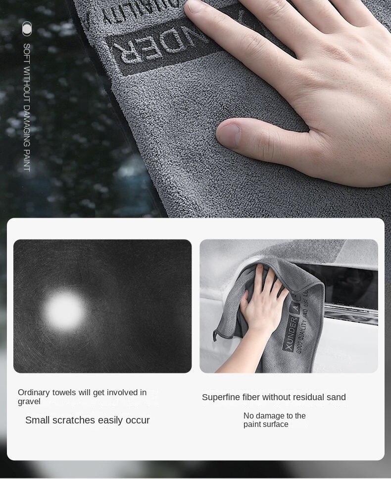 10pcs/5pcs/3pcs High-end Microfiber Auto Wash Towel Car Cleaning Drying Cloth Hemming Car Care Cloth Detailing Car Wash Towel