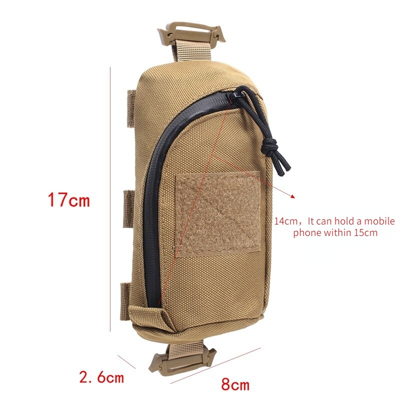 Tactical Molle Pouch Military EDC Tool Bag Phone Pouch Hunting Accessory Bag Shoulder Strap Pack Compact Bag for Outdoor Hiking
