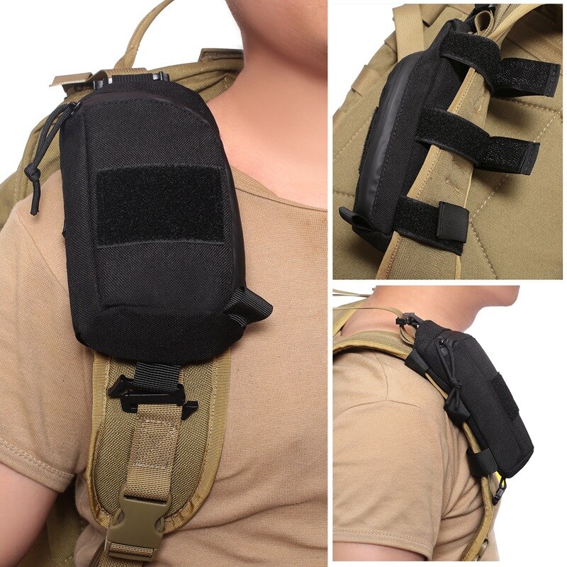 Tactical Molle Pouch Military EDC Tool Bag Phone Pouch Hunting Accessory Bag Shoulder Strap Pack Compact Bag for Outdoor Hiking