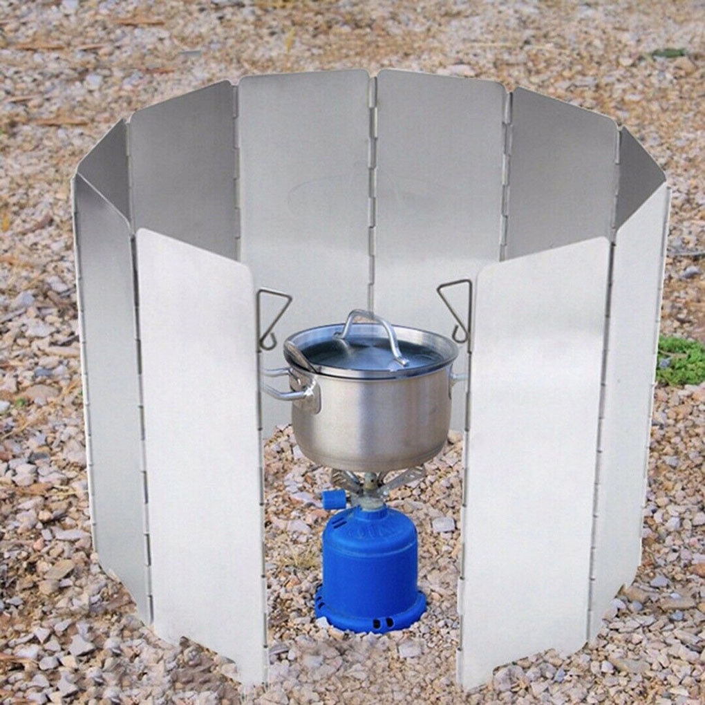 Gas Stove Wind Shield Outdoor Picnic Camping Burner Aluminum Alloy Barbecue Windproof Screen Protective Accessory