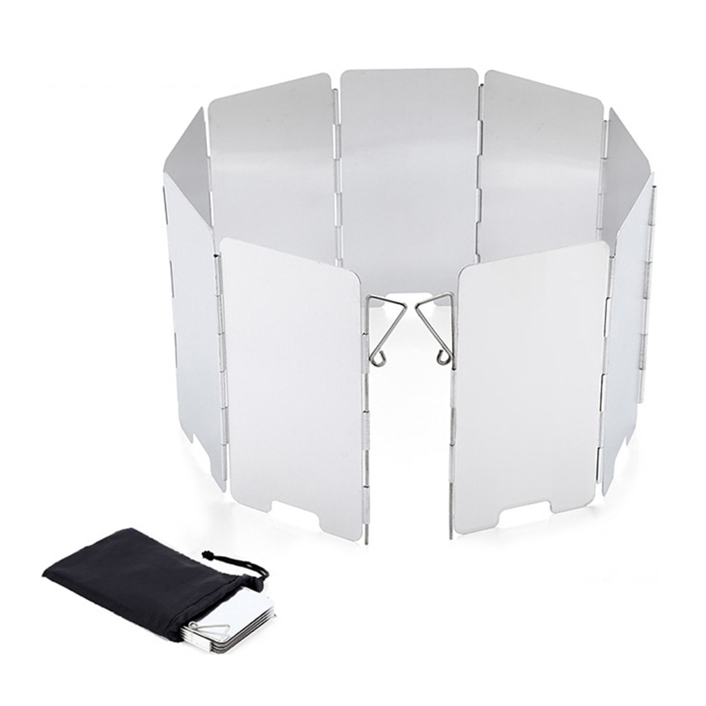 Gas Stove Wind Shield Outdoor Picnic Camping Burner Aluminum Alloy Barbecue Windproof Screen Protective Accessory