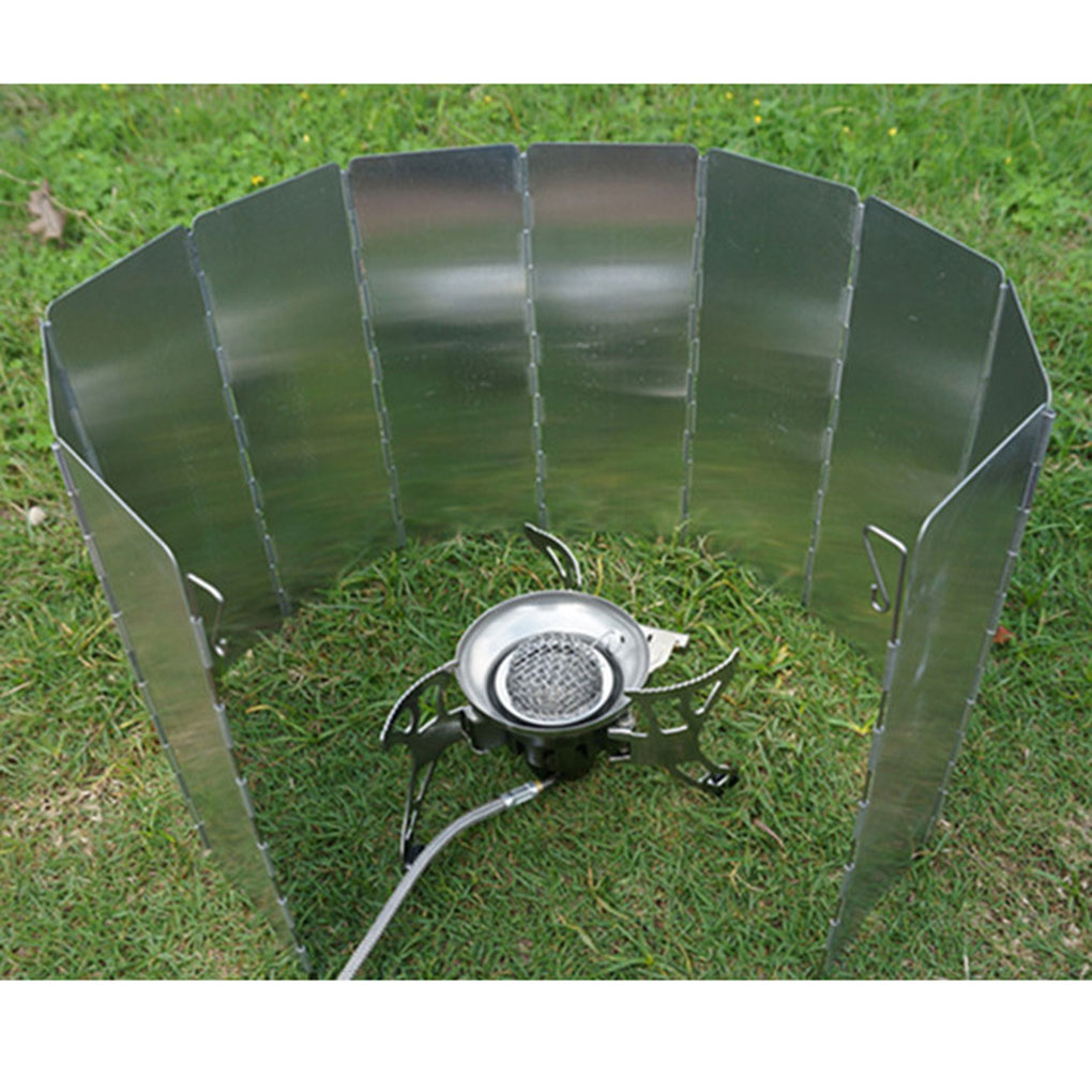 Gas Stove Wind Shield Outdoor Picnic Camping Burner Aluminum Alloy Barbecue Windproof Screen Protective Accessory