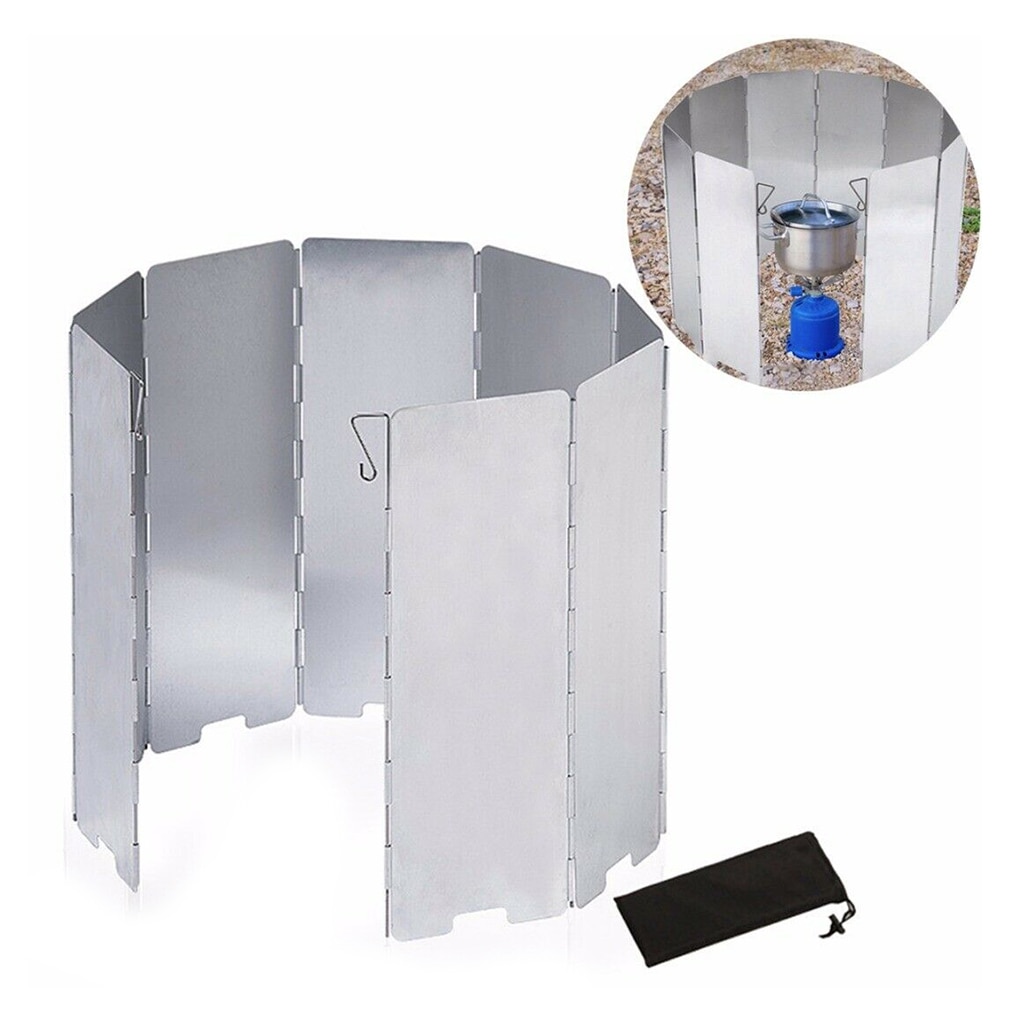 Gas Stove Wind Shield Outdoor Picnic Camping Burner Aluminum Alloy Barbecue Windproof Screen Protective Accessory
