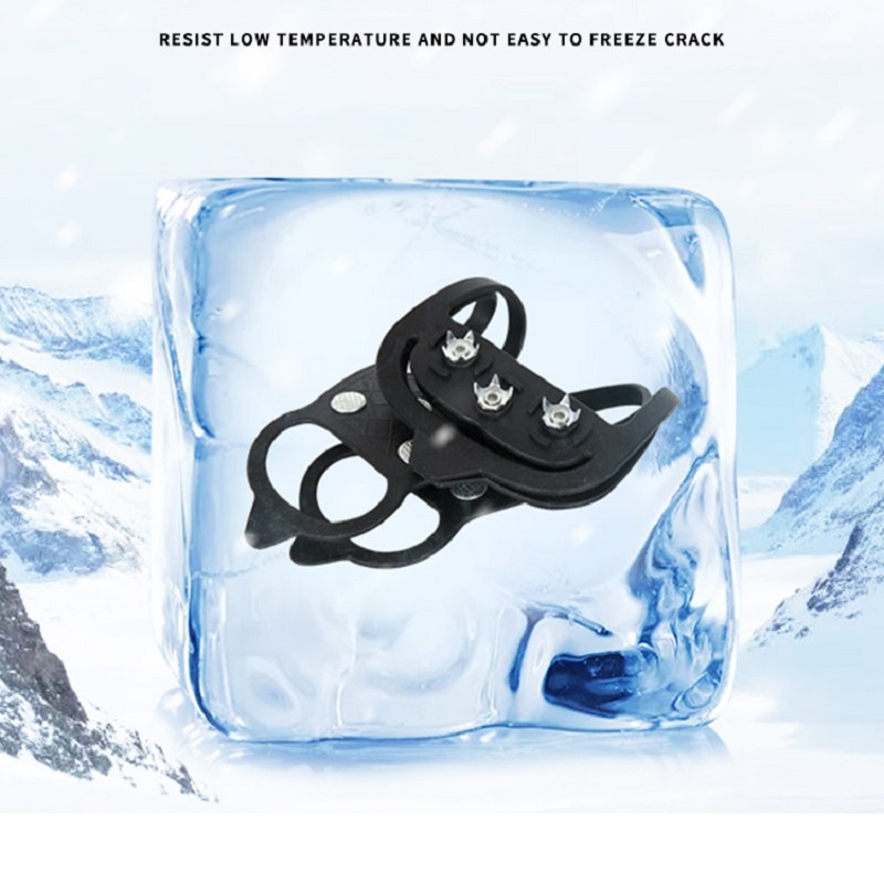 1 Pair 8 Studs Teeth Anti-Skid Non Slip Ice Gripper Crampons Cleats For Spikes Shoes Hiking Climbing Winter Snow Outdoor Unisex