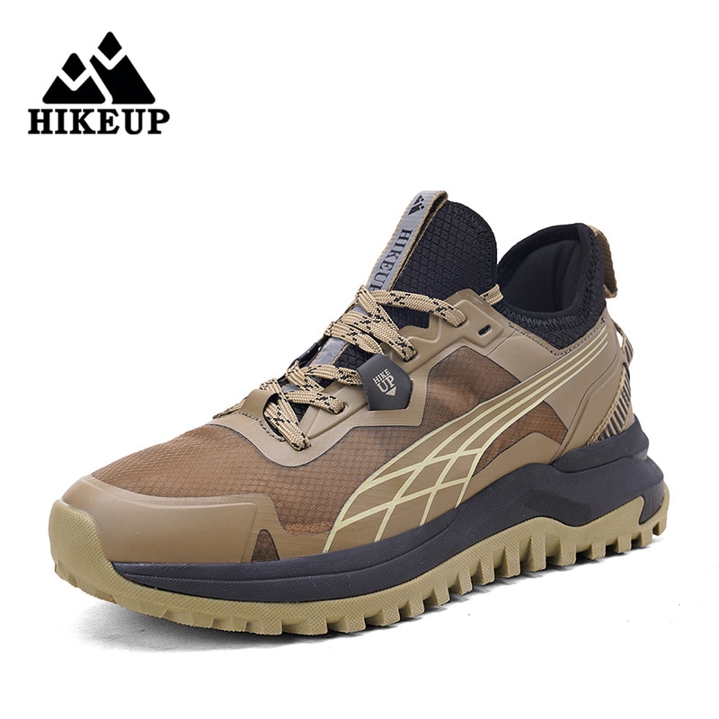 HIKEUP New Men Hiking Shoes Outdoor Sport Wear-Resistant Climbing Shoes Rubber Sole Trekking Sneaker Women Sports