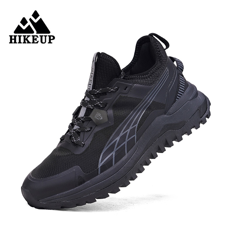 HIKEUP New Men Hiking Shoes Outdoor Sport Wear-Resistant Climbing Shoes Rubber Sole Trekking Sneaker Women Sports