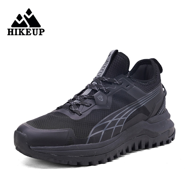 HIKEUP New Men Hiking Shoes Outdoor Sport Wear-Resistant Climbing Shoes Rubber Sole Trekking Sneaker Women Sports